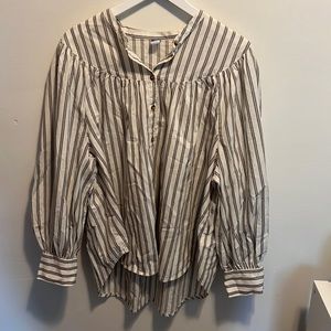 Brand new stripped button blouse